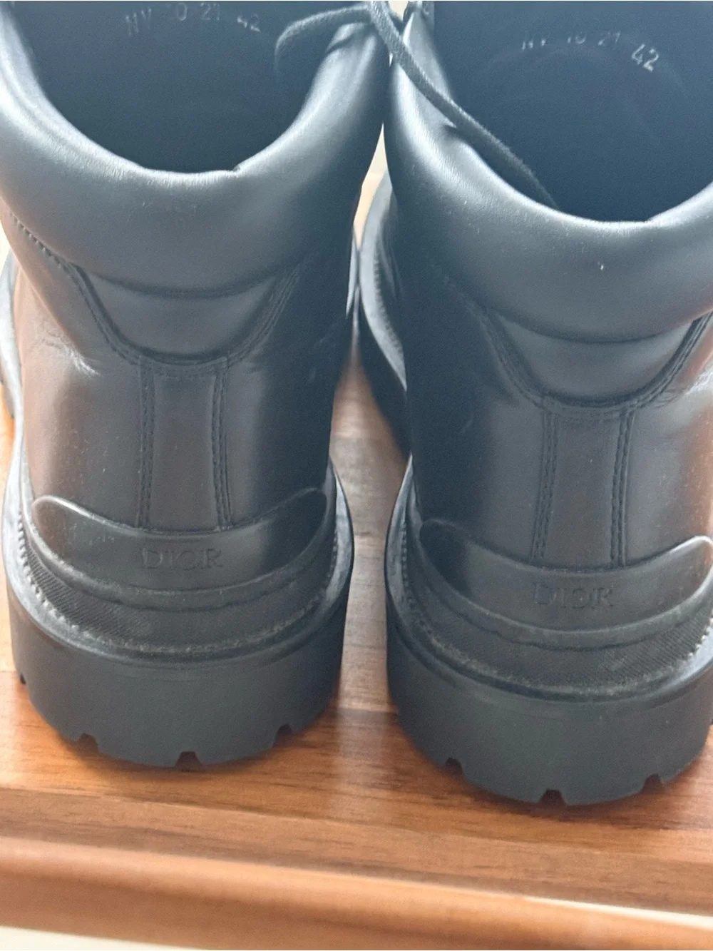 Dior Men's Black Leather Hiker Boots with Steel Hardware